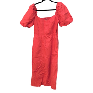 Banana Republic Coral Puff Sleeve Dress Size 8